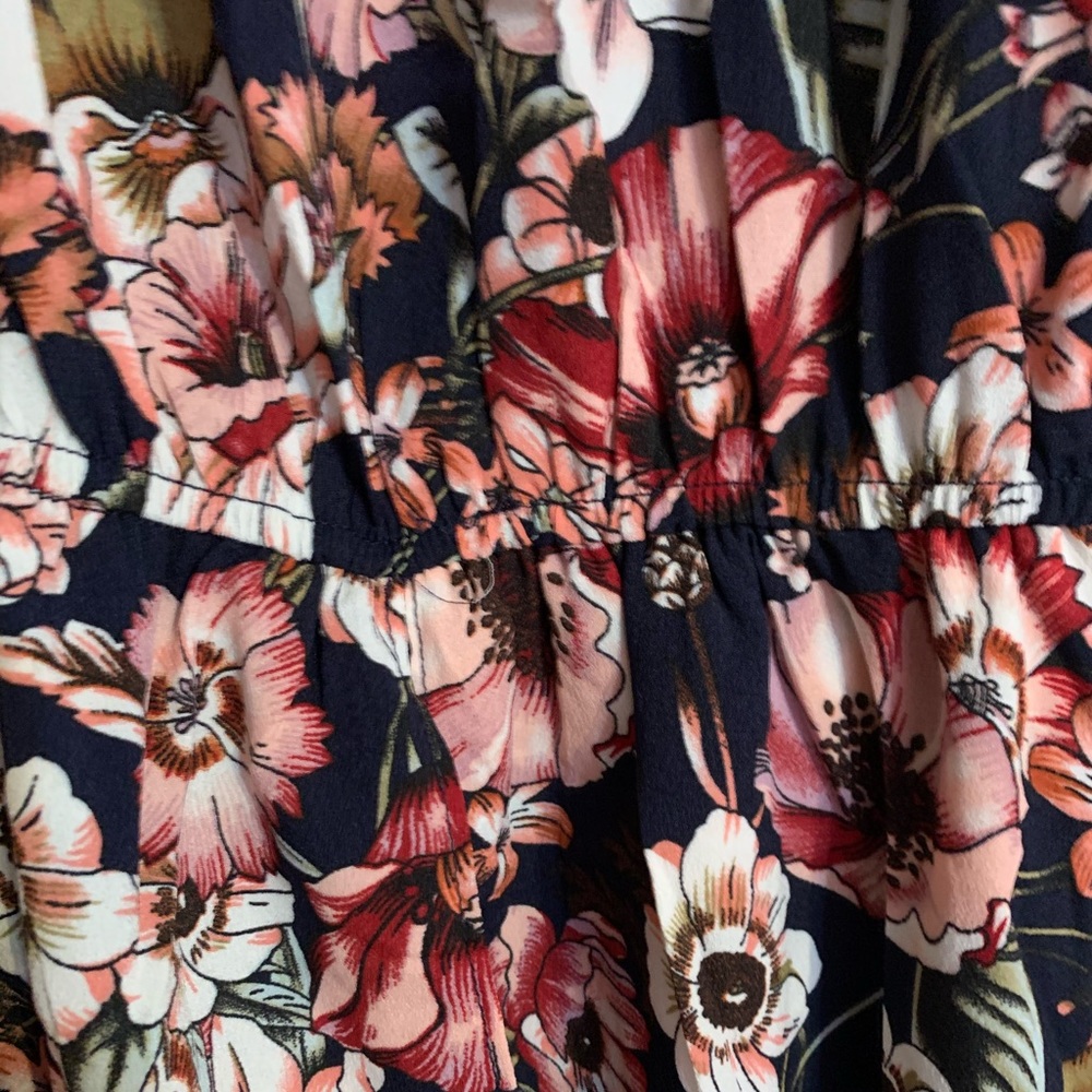 DARK NAVY FLORAL OFF THE SHOULDERS ROMPER MAXI - Picture 10 of 14